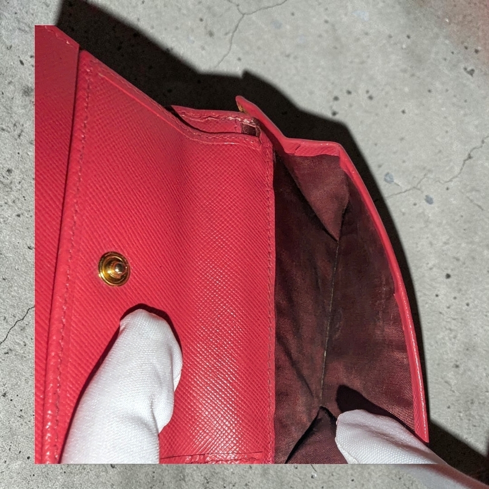 PRADA Milano Red Saffiano Leather Wallet - Picture 9 of 13
